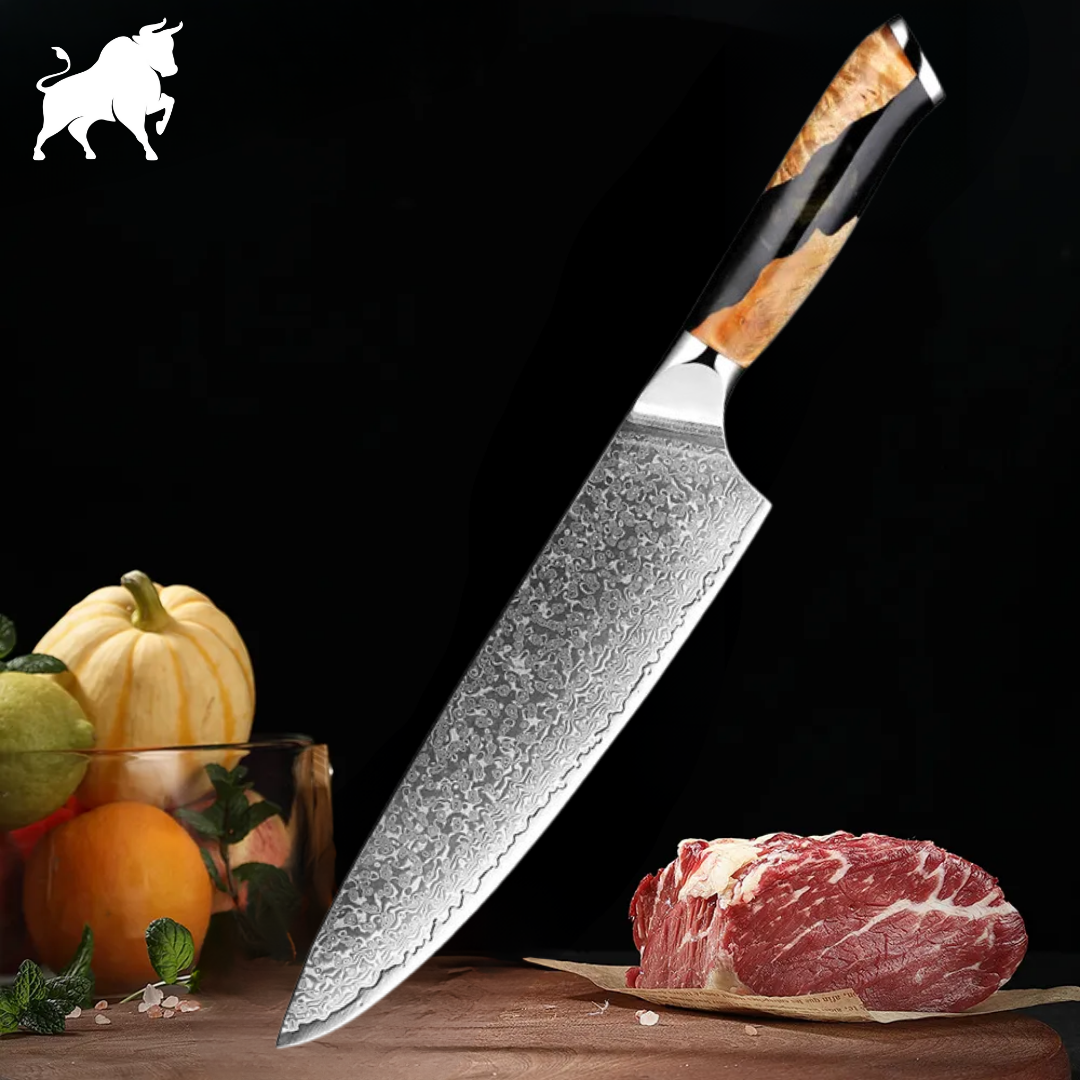 Faca Robus 8" Aço Damasco