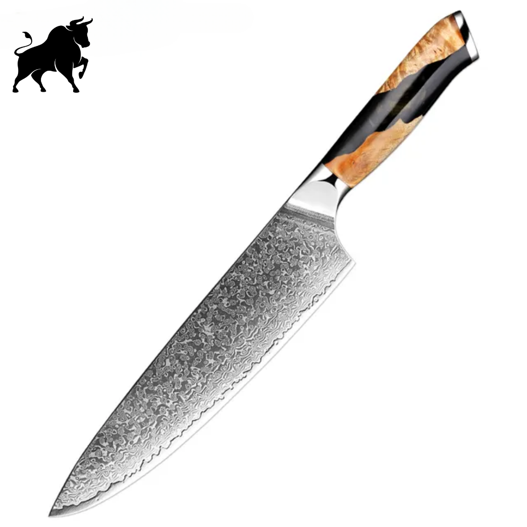 Faca Robus 8" Aço Damasco