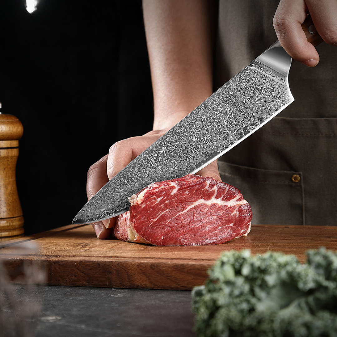 Faca Robus 8" Aço Damasco