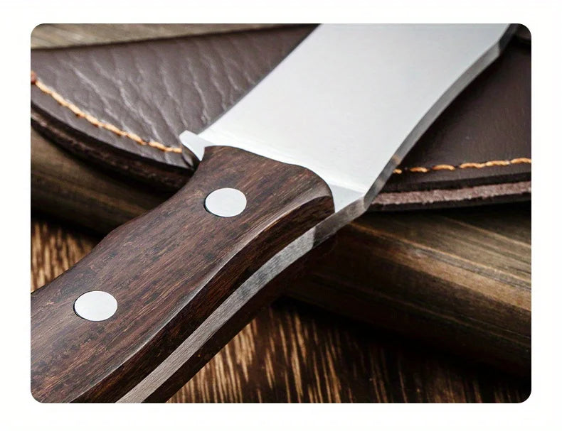 Faca Artesanal Barbecue - Forjada à Mão + Bainha