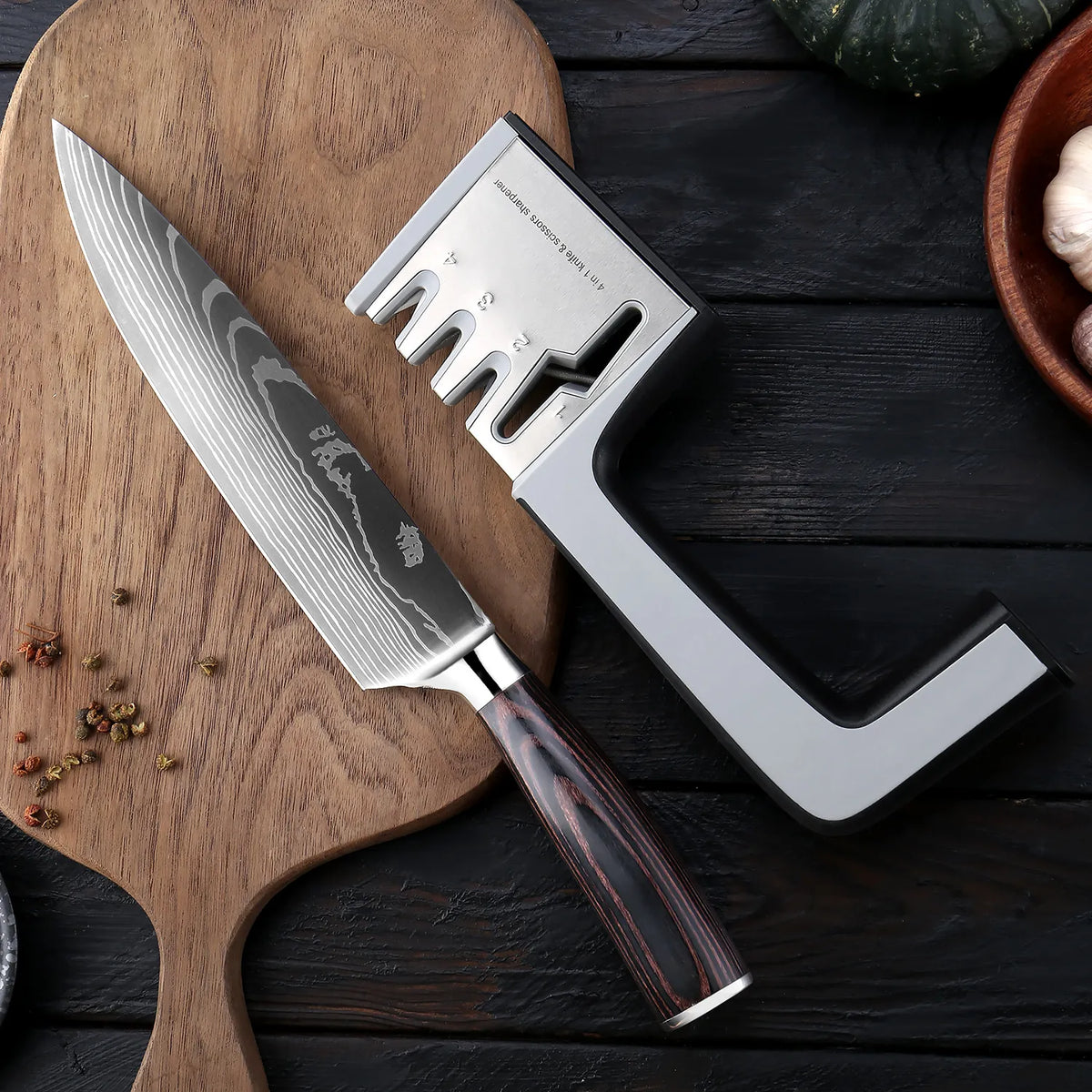 Combo Faca Master + Amolador 4 em 1