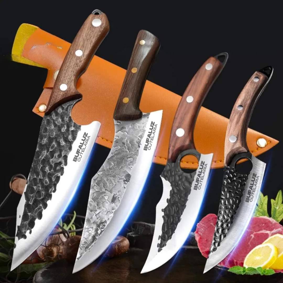 Combo 4 Facas Artesanais Brutus
