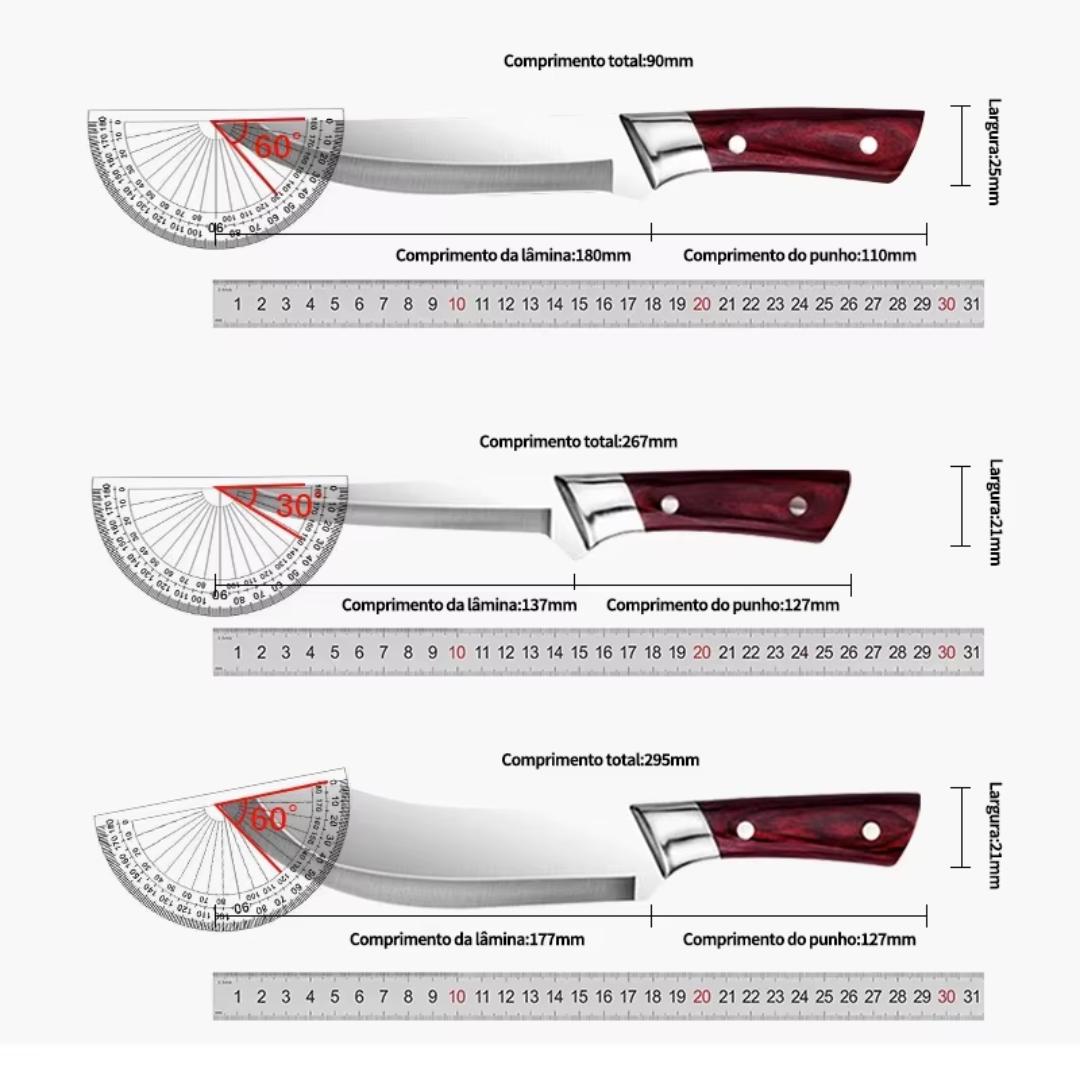 Combo 3 Facas Artesanais Forjadas - Compre 1 Leve 3