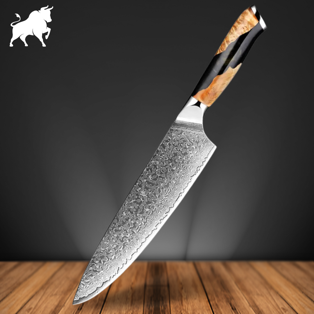 Faca Robus 8" Aço Damasco