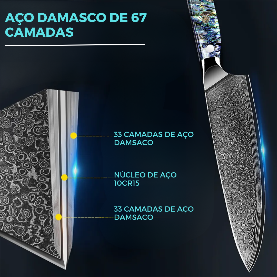 Faca Luxy Detail 8" Aço Damasco