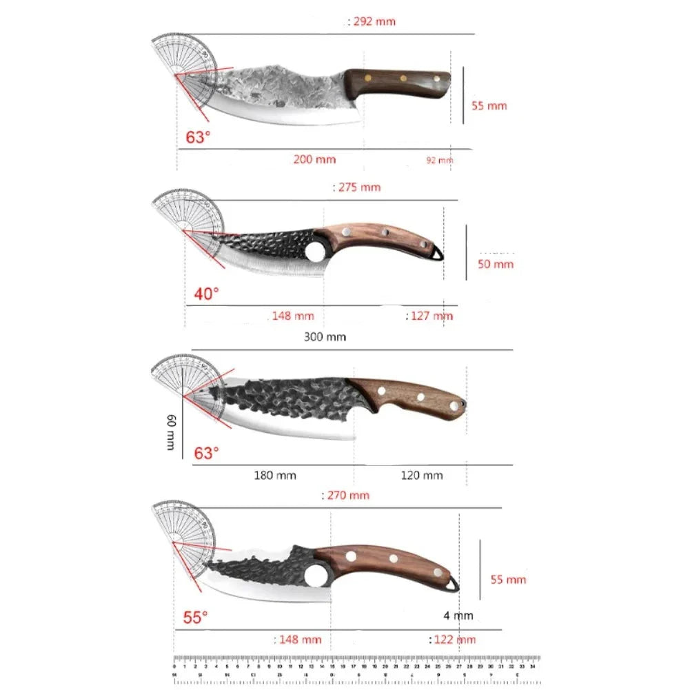 Combo 4 Facas Artesanais Brutus