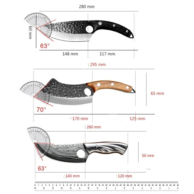 Combo 3 Facas Artesanais Max - Compre 2 leve 3 Forjadas a Mão