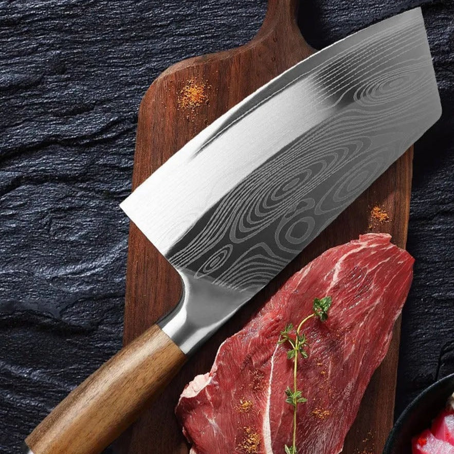 Cutelo Profissional Acabamento em aço Damasco